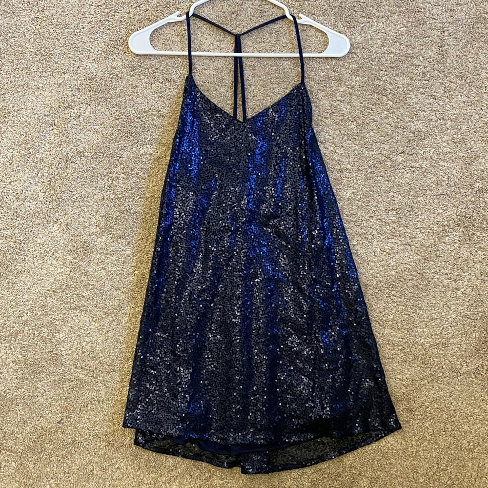 Navy Sequin mini party dress